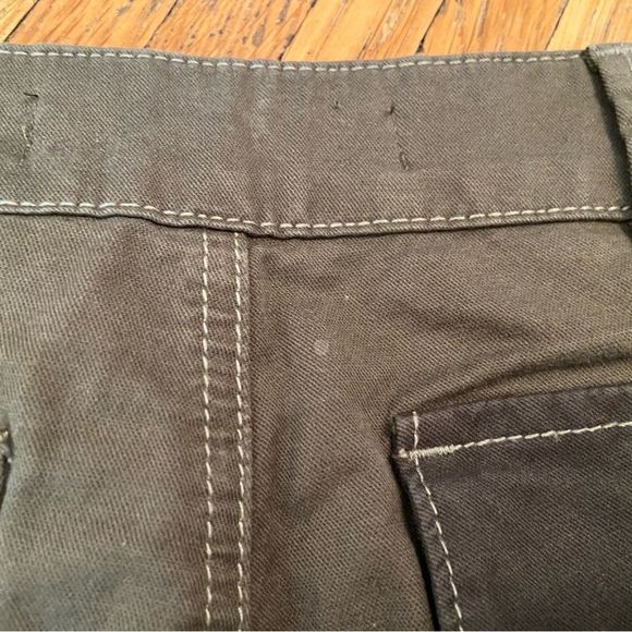 Anthropologie Floral Embroidered Pants - Olive Green with Pink and Red Accents - Picture 9 of 10